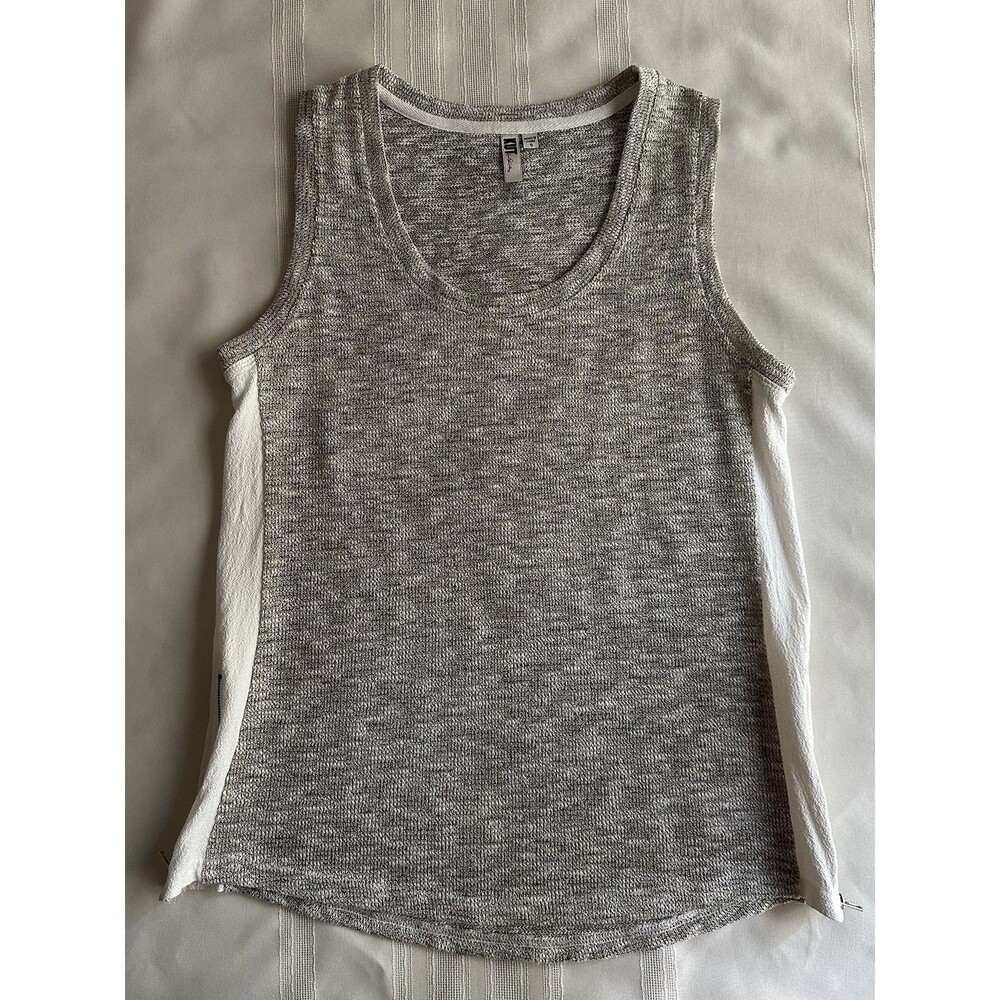 KUT from the Kloth Women’s metallic knit top, heather gray and white, size Small - Picture 7 of 14